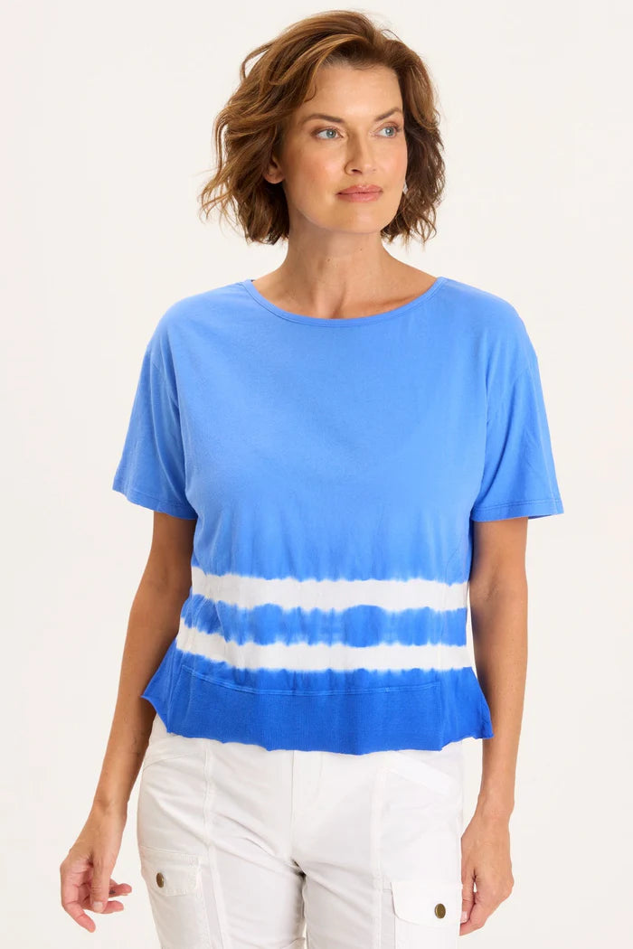 FINAL SALE XCVI Wearables Steph Tee - Caravel Wash: Cobalt