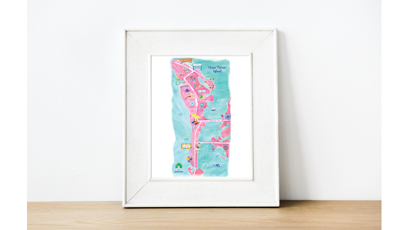 Anna Maria Island Map Fine Art Print – The Market Boutique