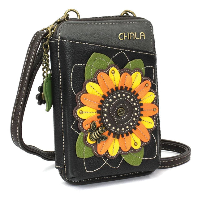 Chala Handbags Wallet Crossbody Sunflower Black – The Market Boutique