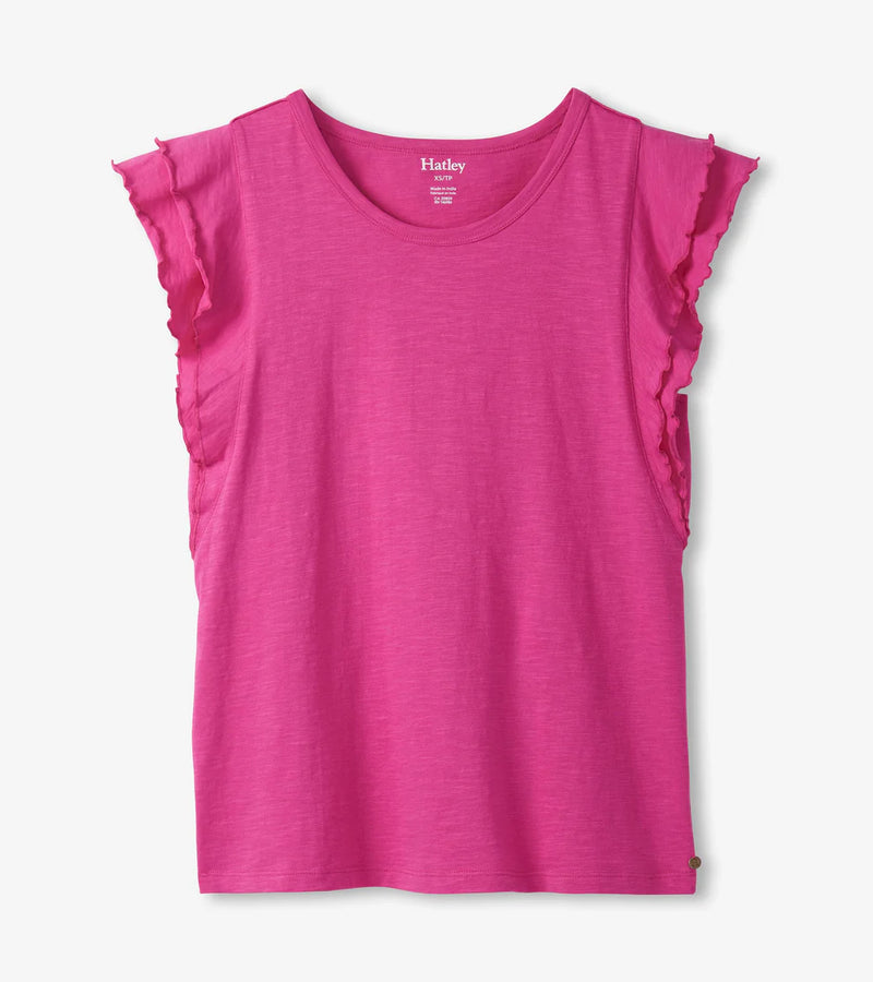 FINAL SALE Hatley Layered Sleeve Tank - Fuchsia