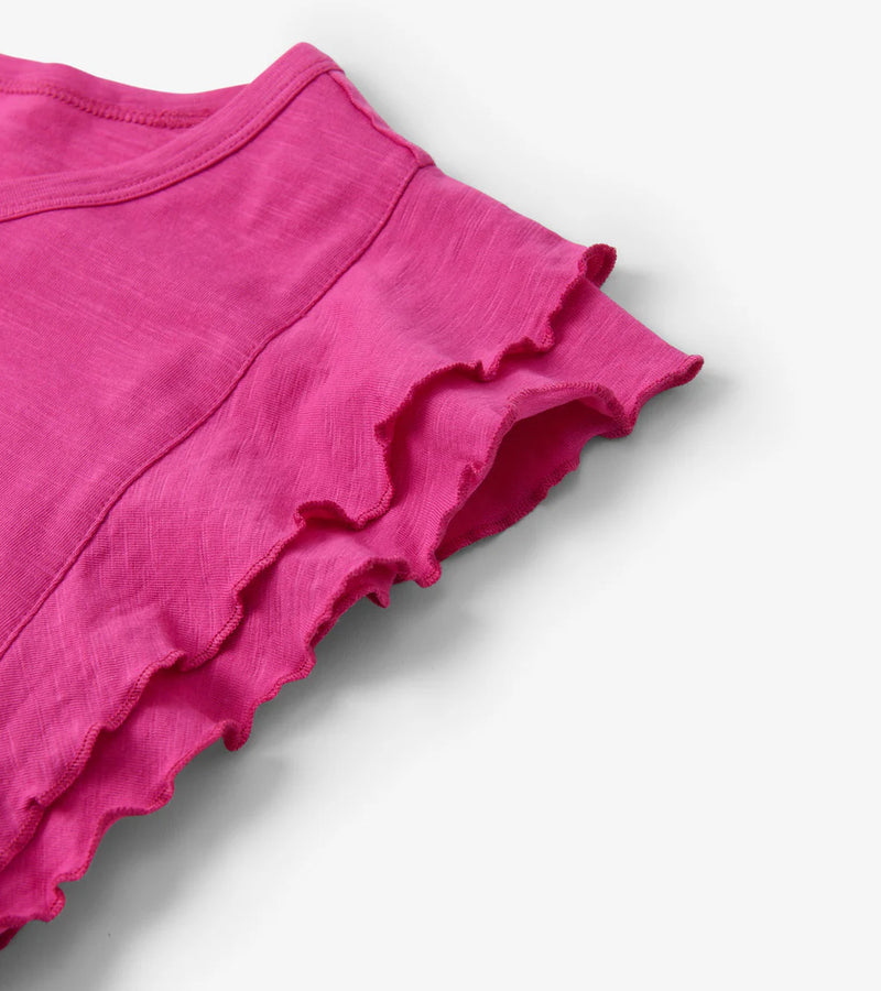 FINAL SALE Hatley Layered Sleeve Tank - Fuchsia