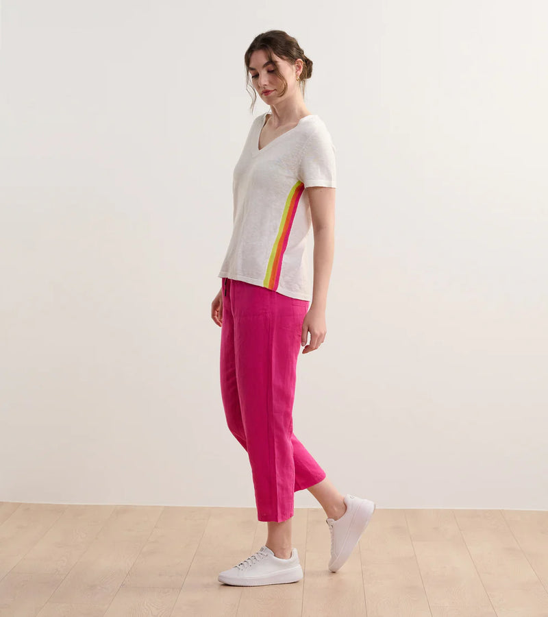 FINAL SALE Hatley Straight Leg Linen Pants - Fuchsia