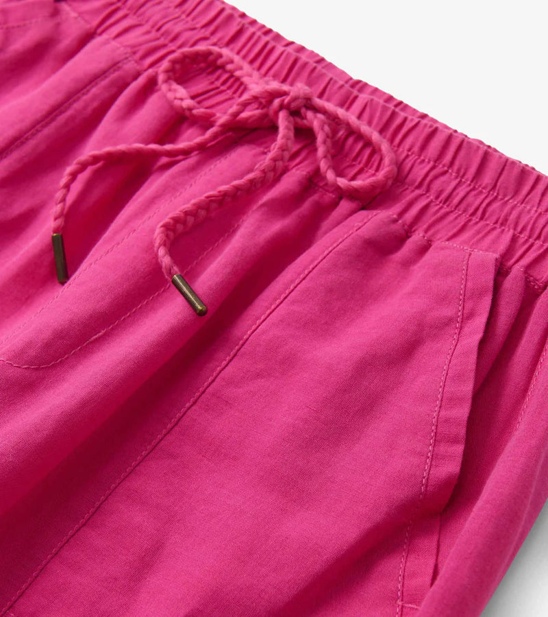 FINAL SALE Hatley Straight Leg Linen Pants - Fuchsia