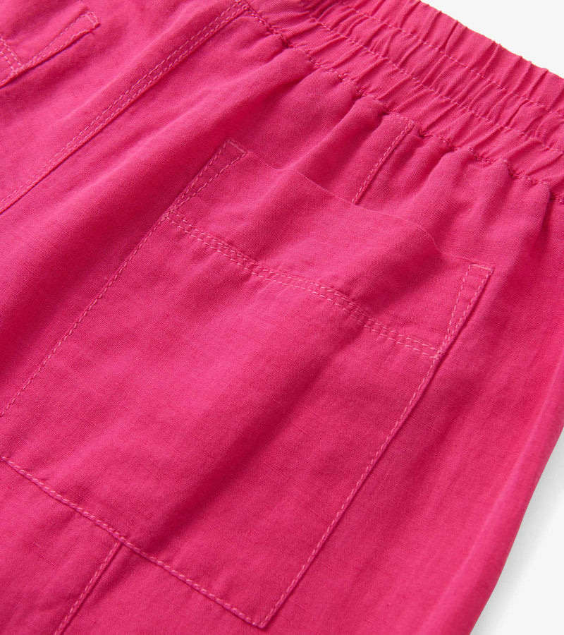FINAL SALE Hatley Straight Leg Linen Pants - Fuchsia