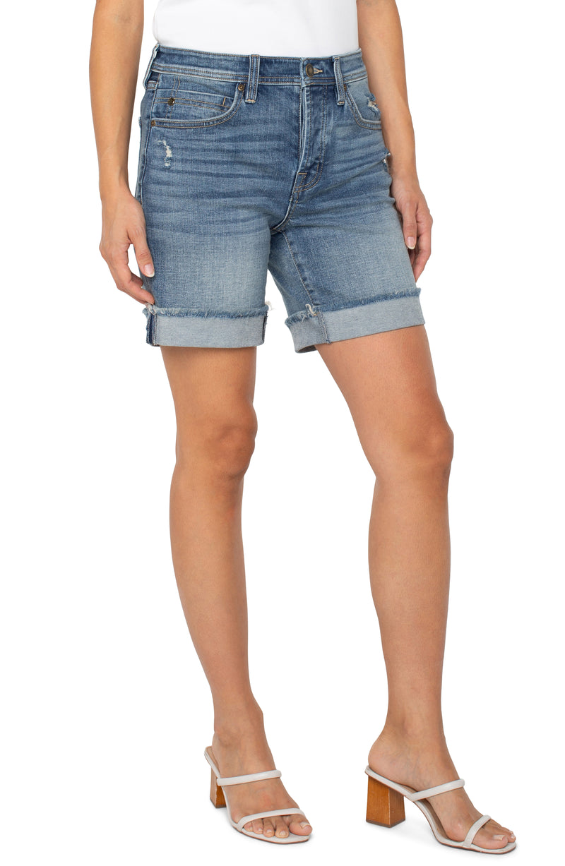 FINAL SALE Liverpool The Keeper Fray Cuff Shorts - Fair Oaks