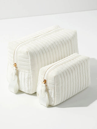 Shiraleah Shiraleah Logan Small Boxy Cosmetic Pouch - Pearl