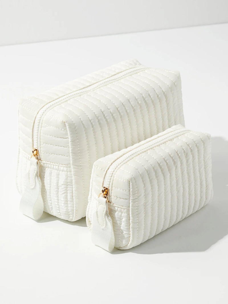 Shiraleah Shiraleah Logan Small Boxy Cosmetic Pouch - Pearl