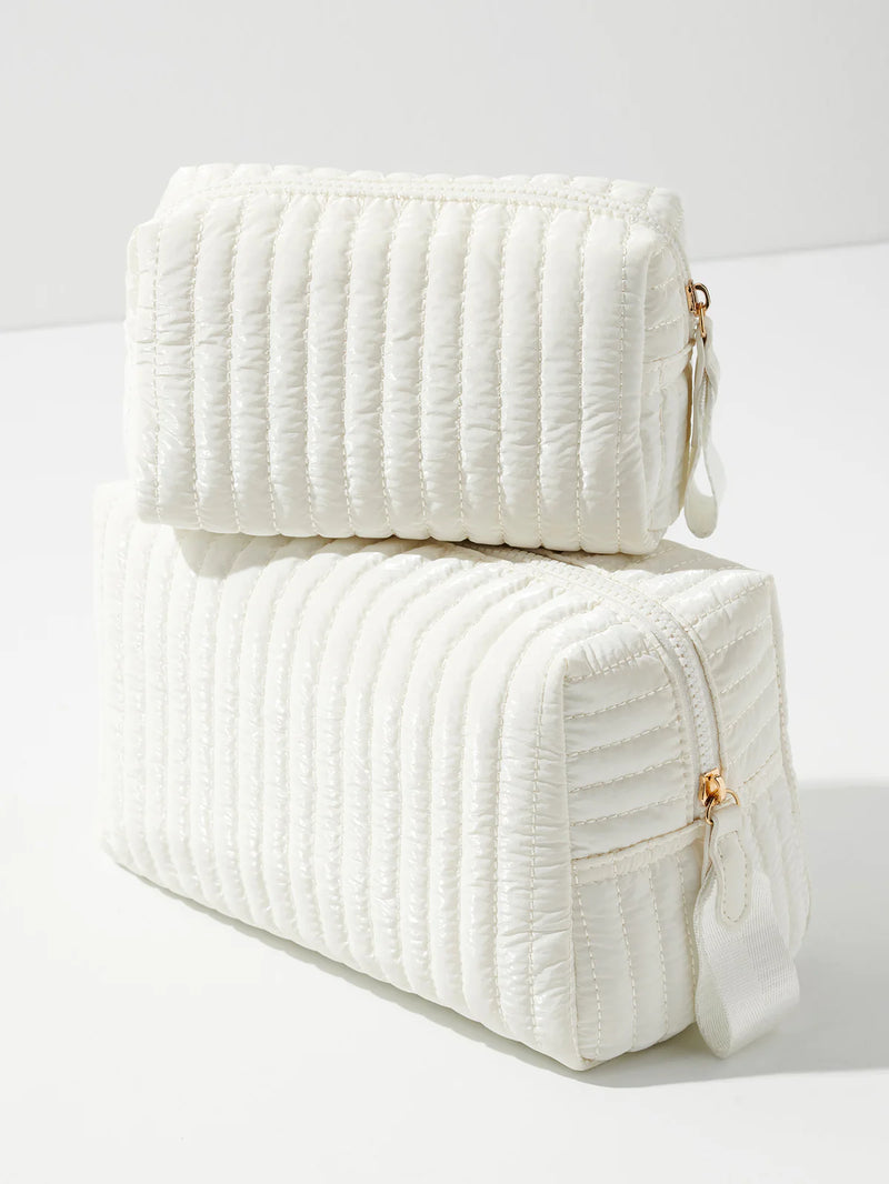 Shiraleah Shiraleah Logan Small Boxy Cosmetic Pouch - Pearl
