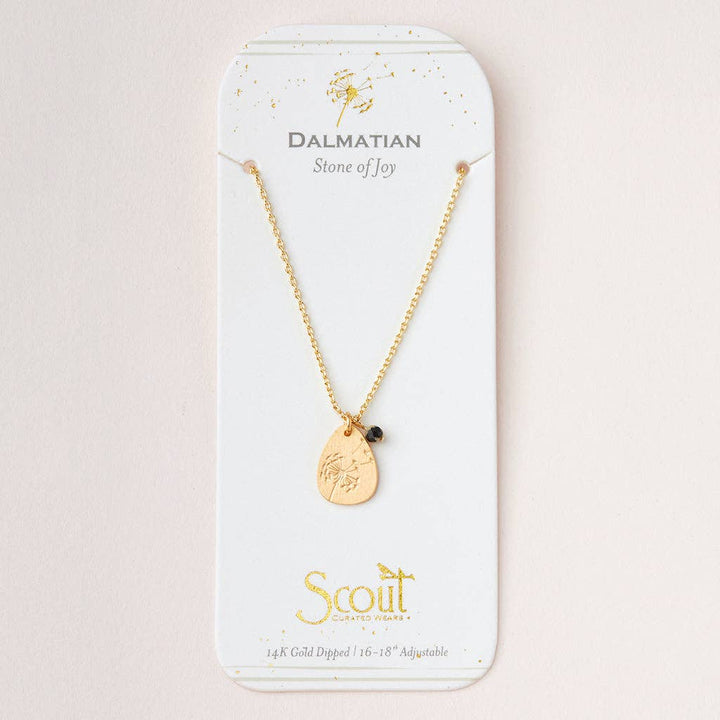 Stone Intention Charm Necklace - Dalmatian/Gold