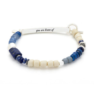 Scout Hidden Message Bracelet - Brave AF/Lapis/Silver