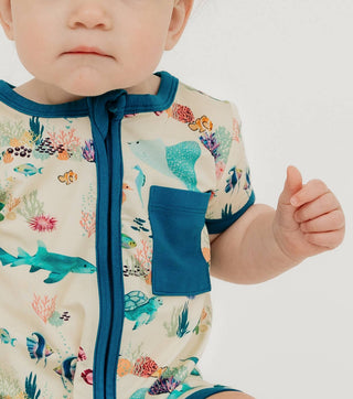 Coral Reef Bamboo Baby Shortie Romper
