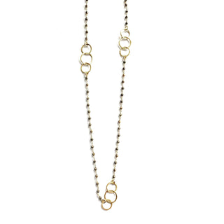 Erin Gray 3 Hoops on Pyrite Necklace