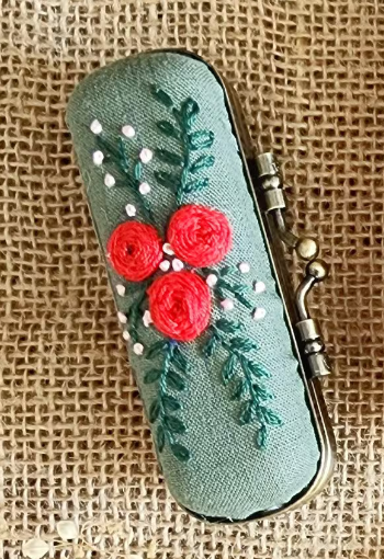 Vintage Embroidered Lipstick Case (NO MIRROR)