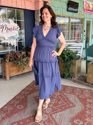 Midnight Tide Midi Dress