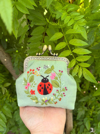 Ladybug Embroidered Coin Purse