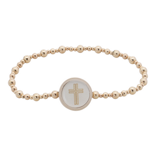 Tap to Pray by Versible Survivor Series 14Kt Gold Beaded Bracelets