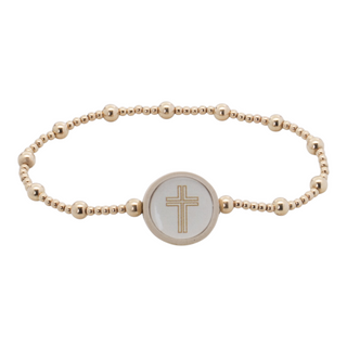 Tap to Pray by Versible Survivor Series 14Kt Gold Beaded Bracelets