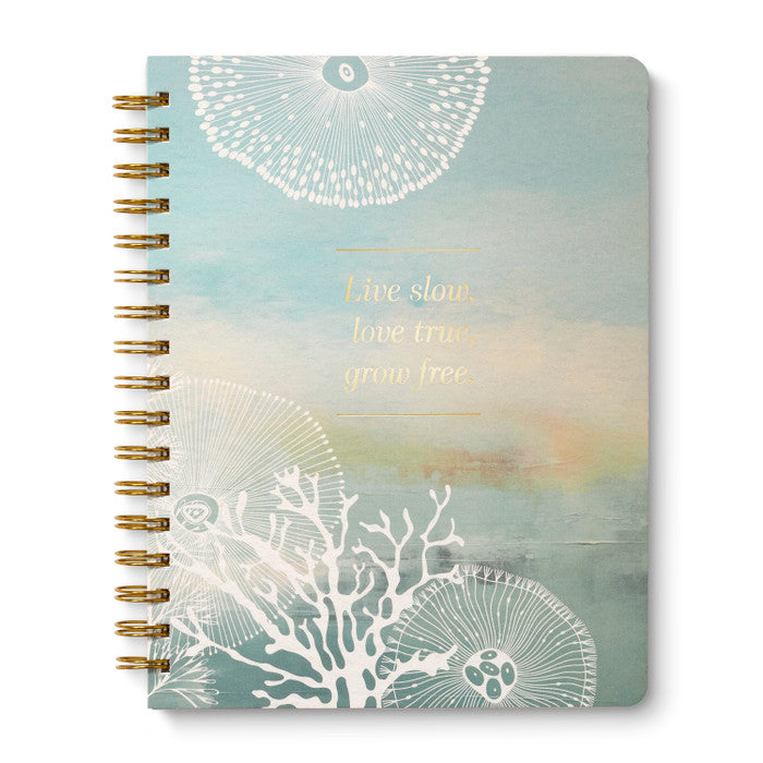 Live Slow, Love True, Grow Free. Spiral Notebook