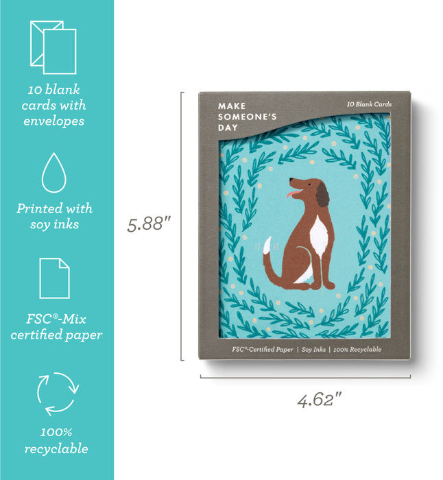 Playful Pup Boxed Blank Note Cards