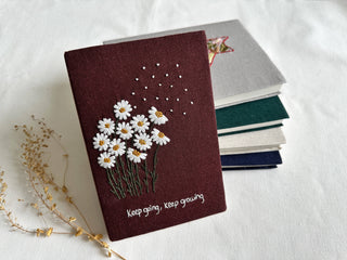 Handmade Journal with Cute Embroidery & Inspirational Quote, Collection Rory ✅