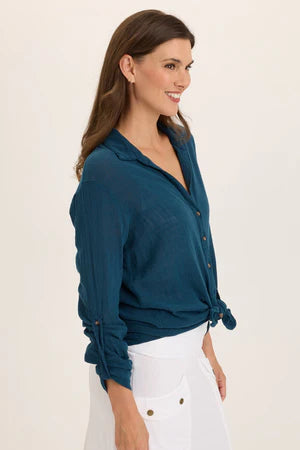 XCVI Wearables Porter Blouse - Abyss Pigment