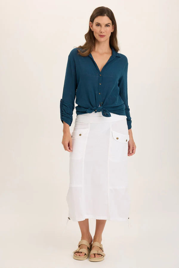 XCVI Wearables Porter Blouse - Abyss Pigment