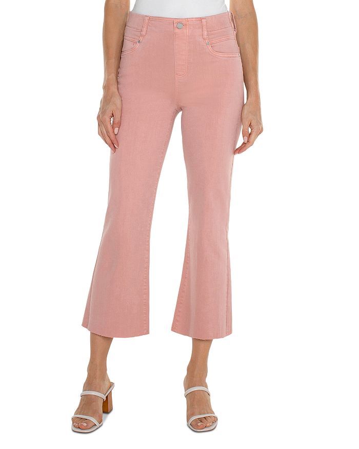Liverpool Gia Glider Crop Flare w/ Back Pleat - Rose Blush