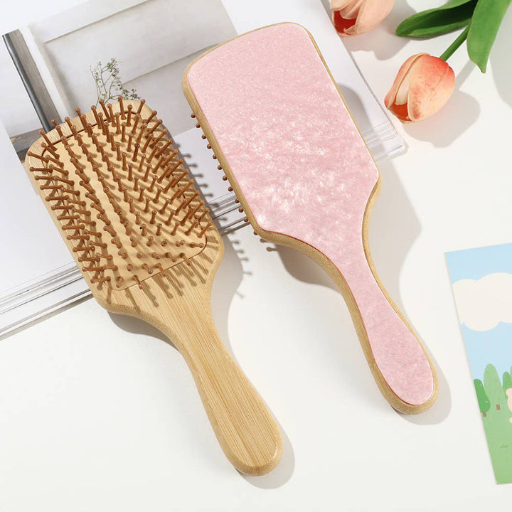 Natural Bamboo Air Cushion Hair Brush with Acetate