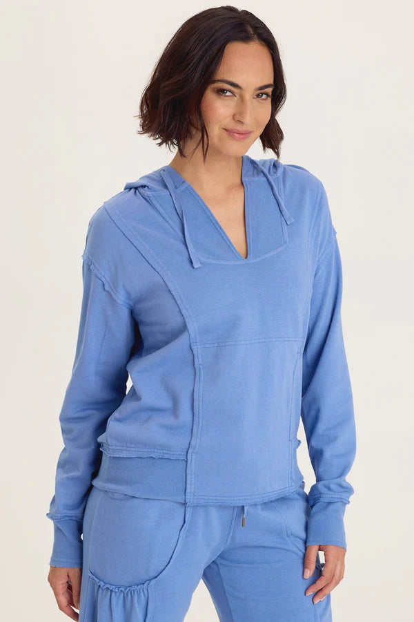 XCVI Wearables Rosalyn Fleece Casual Hoodie  in Shasta Lake