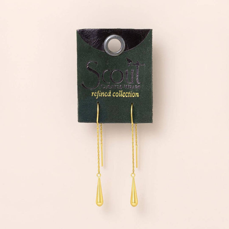 Refined Earring Collection - Teardrop Threader/Gold Vermeil