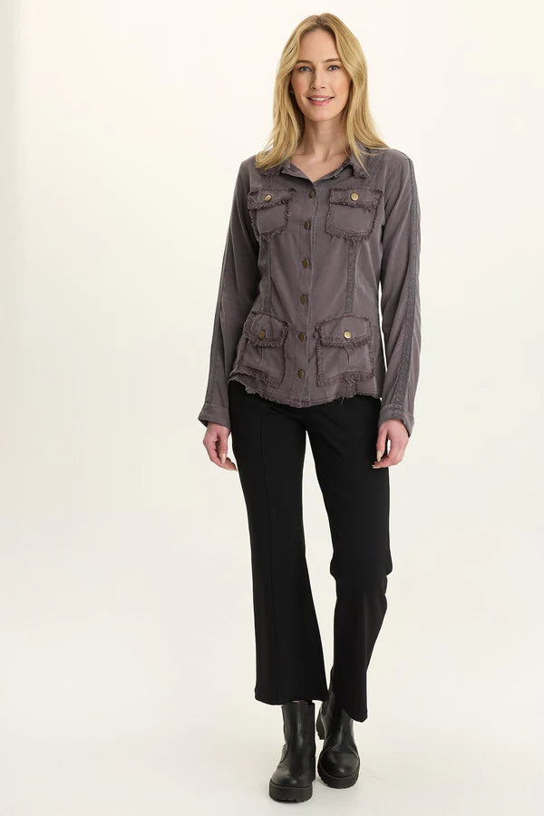 XCVI Wearables Yanis Ponte Pull-On Flare Pant  in Black