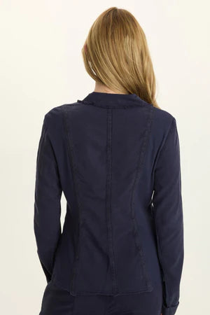 XCVI Twill Safari Jacket - Navy