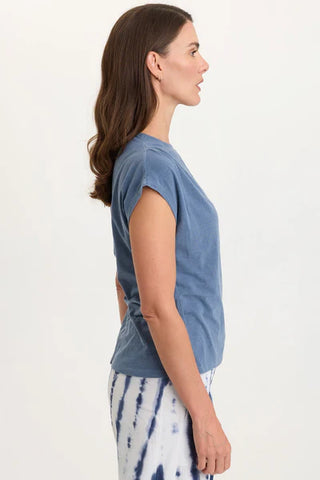 XCVI Wearables Arwen Soft Jersey Mock Neck Tee Hypnotic Pigment