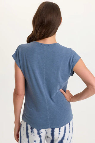 XCVI Wearables Arwen Soft Jersey Mock Neck Tee Hypnotic Pigment