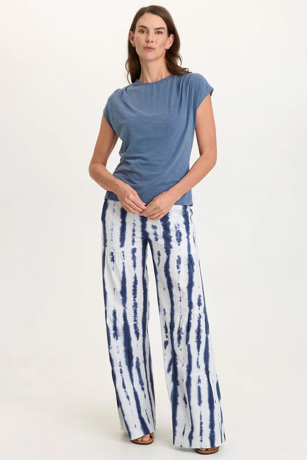 XCVI Wearables Arwen Soft Jersey Mock Neck Tee Hypnotic Pigment