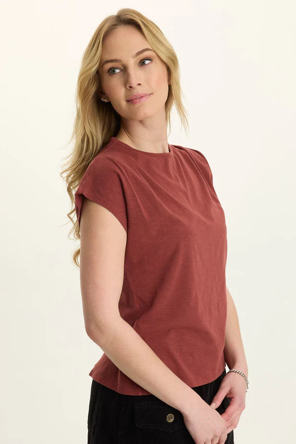 XCVI Arwen Soft Jersey Mock Neck Tee  in Salem&