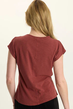 XCVI Arwen Soft Jersey Mock Neck Tee  in Salem&