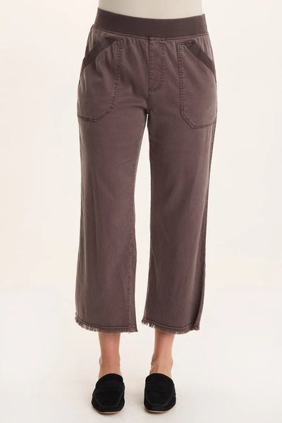 XCVI Daga Tencel Flared Leg Pull-On Crop Pant  in Bistro Pigment