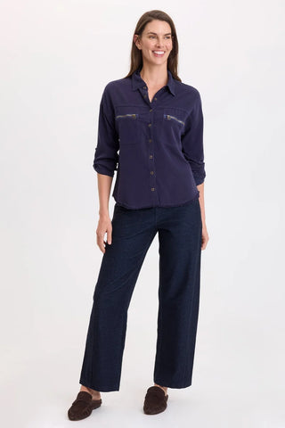 XCVI Wearables Knapp Button-Up - Navy
