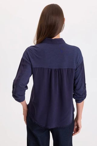XCVI Wearables Knapp Button-Up - Navy
