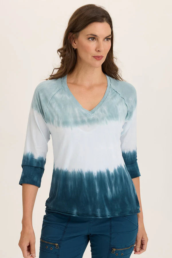 XCVI Wearables Maven Top Tricolor Ombre Abyss