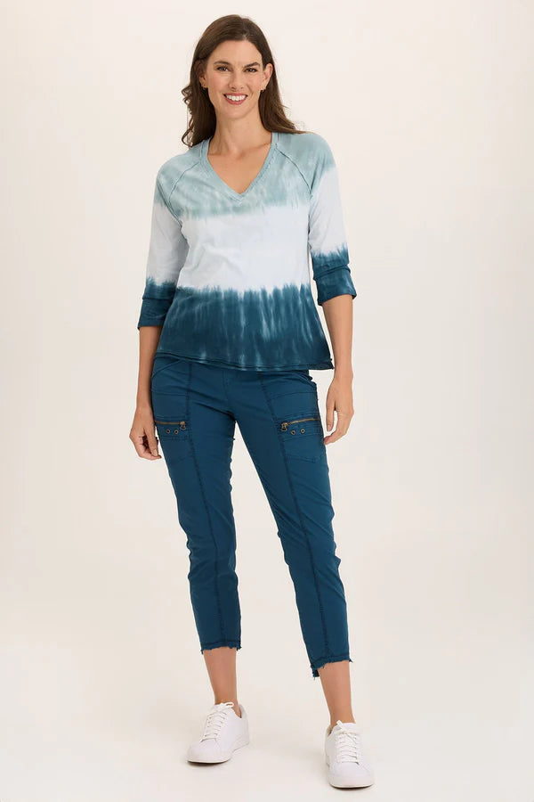 XCVI Wearables Maven Top Tricolor Ombre Abyss