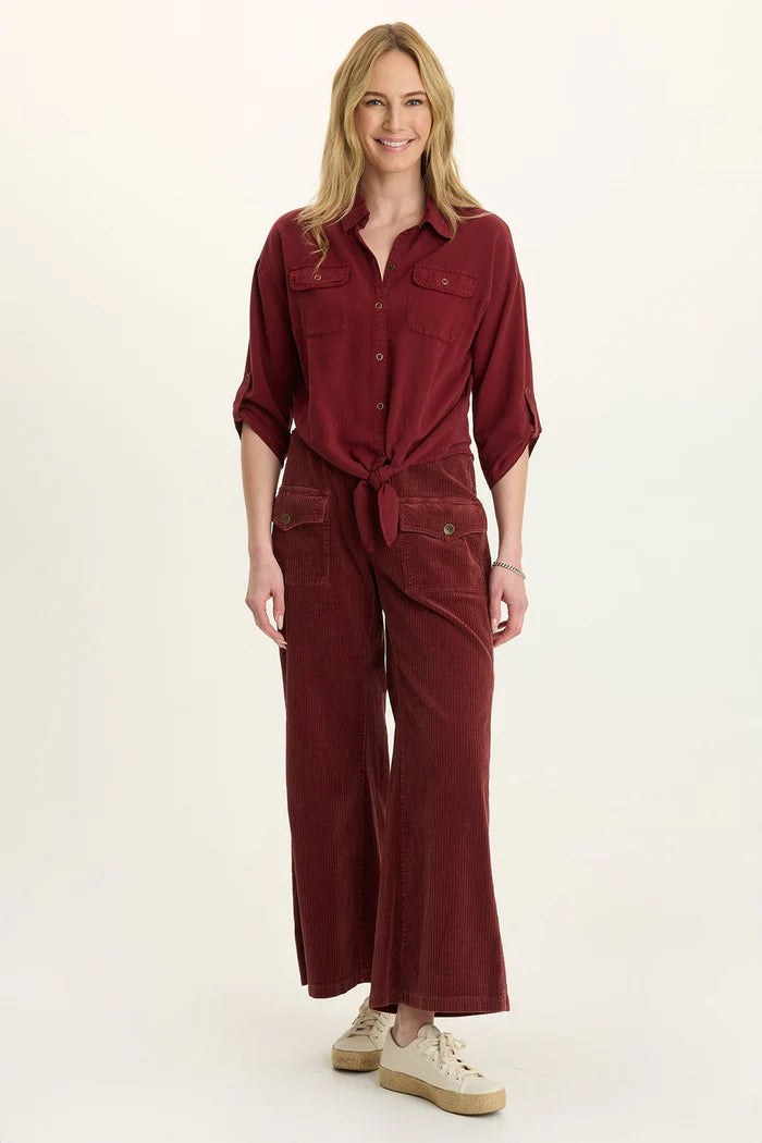 XCVI Wearables Tyrell Lightweight Tie-Front Button-Up  in Salem&