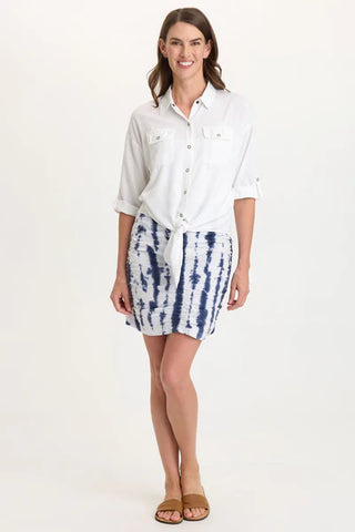XCVI Wearables Tyrell Lightweight Tie-Front Button-Up White