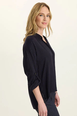 XCVI Wearables Aeson Button-Up - Navy