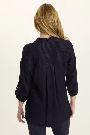 XCVI Wearables Aeson Button-Up - Navy