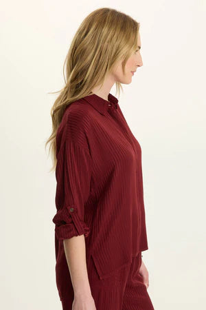 XCVI Wearables Aeson Relaxed-Fit Stripe Button-Up  in Salem&