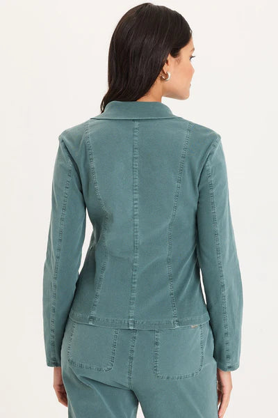 XCVI Riddell Twill Zip Up Jacket  in Ocean Storm Pigment
