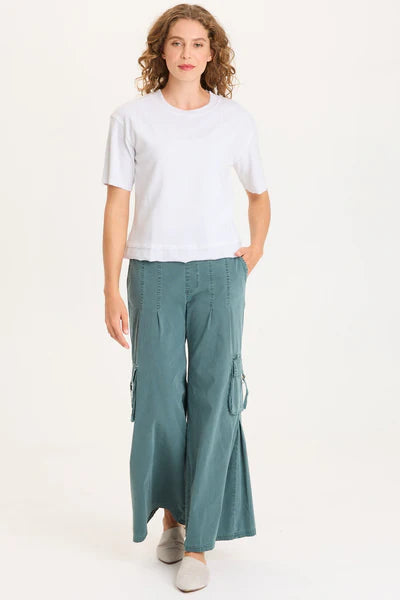 XCVI Cairns Longer Short Sleeve Double Hem Tee  in White