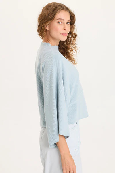 XCVI Gilchrist Asymmetrical Sleeve Top  in Carefree Pigment
